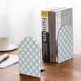 thumbnail image 5 of Lsque Daisy Plaid Blue Printed Wood Bookends,Non-Skid Bookend for Shelves,Heavy Duty Support Bookends,Non-Slip Foam Pads for Office, Home, and Library,1 Pair, 5 of 8