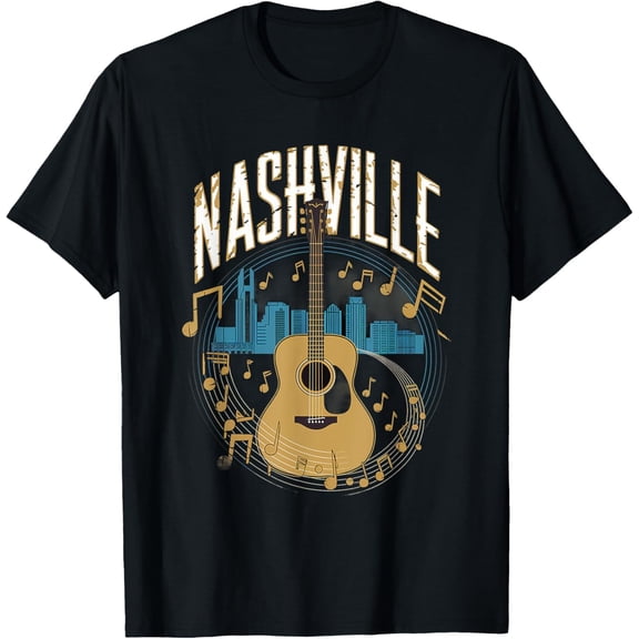 Nashville Tshirt Guitar Country Music Nashville Shirt T-Shirt Tops Tee