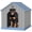 Blue, variant on Nihsuao Dog House for Small Medium Dogs, Durable PP Waterproof Outdoor & Indoor Dog Shelter with Air Vents, Elevated Floor, Easy Clean and Assemble, Blue (23.6"L×26"W×25.8"H)