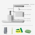 thumbnail image 2 of Kitchen Soap Dispenser Set with Tray and Sponge Holder, Dish and Hand Soap Dispenser with Dishcloth Holder 4-in-1 Kitchen Sink Countertop Storage Organizer,Kitchen Gadgets-White, 2 of 5