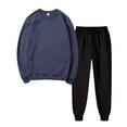 thumbnail image 5 of BLOCLOALO 2 Piece Lounge Set Long Sleeve Pullover Sweatshirts Fashionable Casual Solid Color Sweatshirt Pants Suit Pullover Crewneck Sweaters Sweatpants and Sweatshirt Set Soft Lounge Sets Navy Xxl, 5 of 8