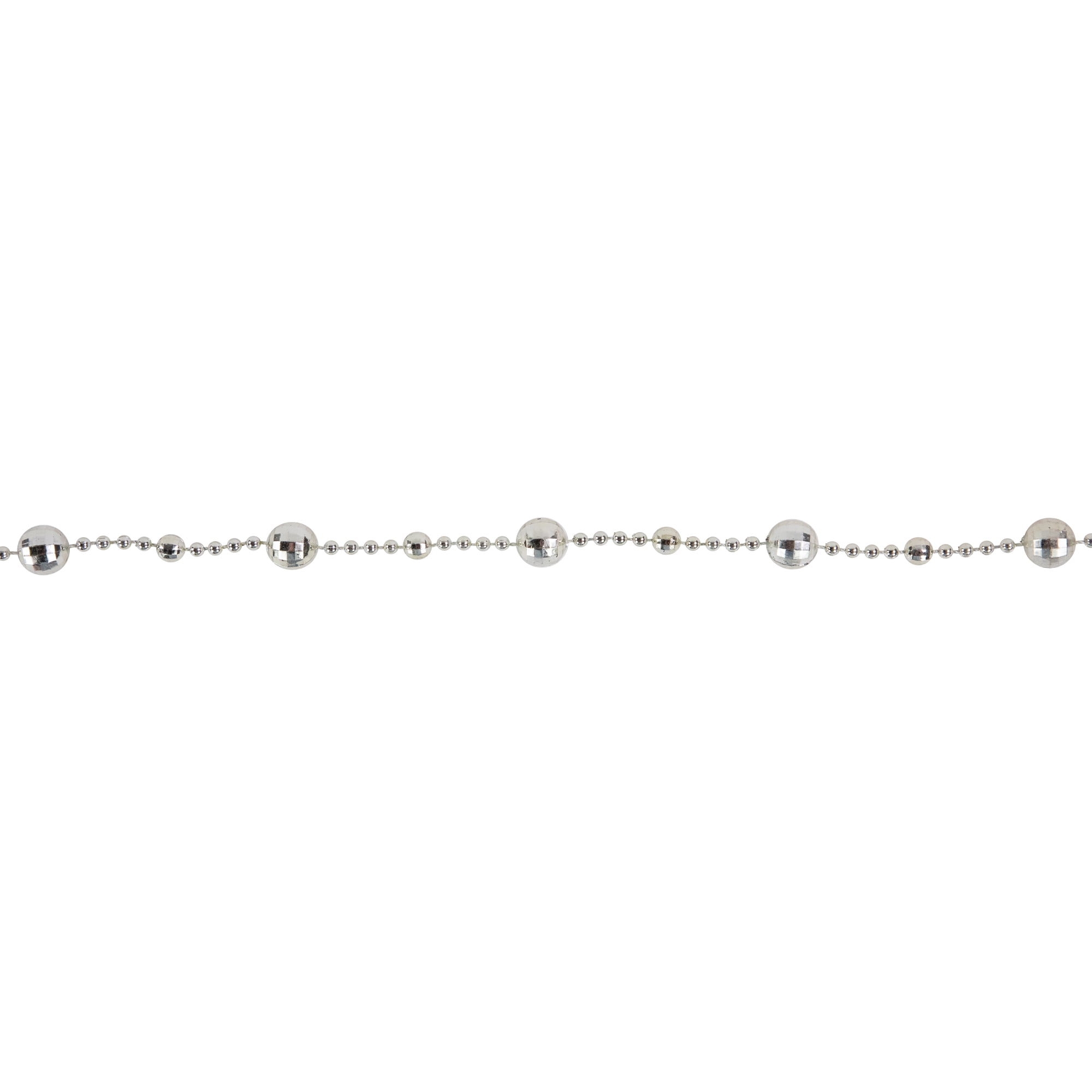 15' x .50" Shiny Silver Mirrored Disco Ball Beaded Christmas Garland