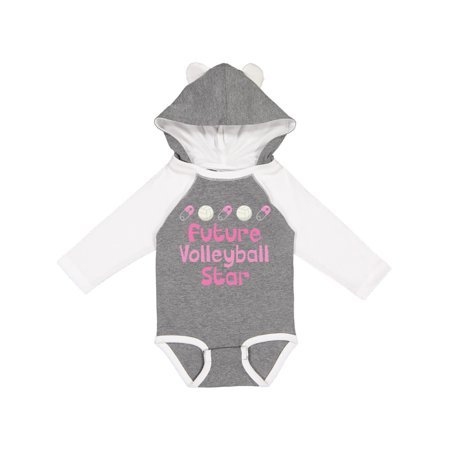 

Inktastic Future Volleyball Star girls Gift Baby Girl Long Sleeve Bodysuit