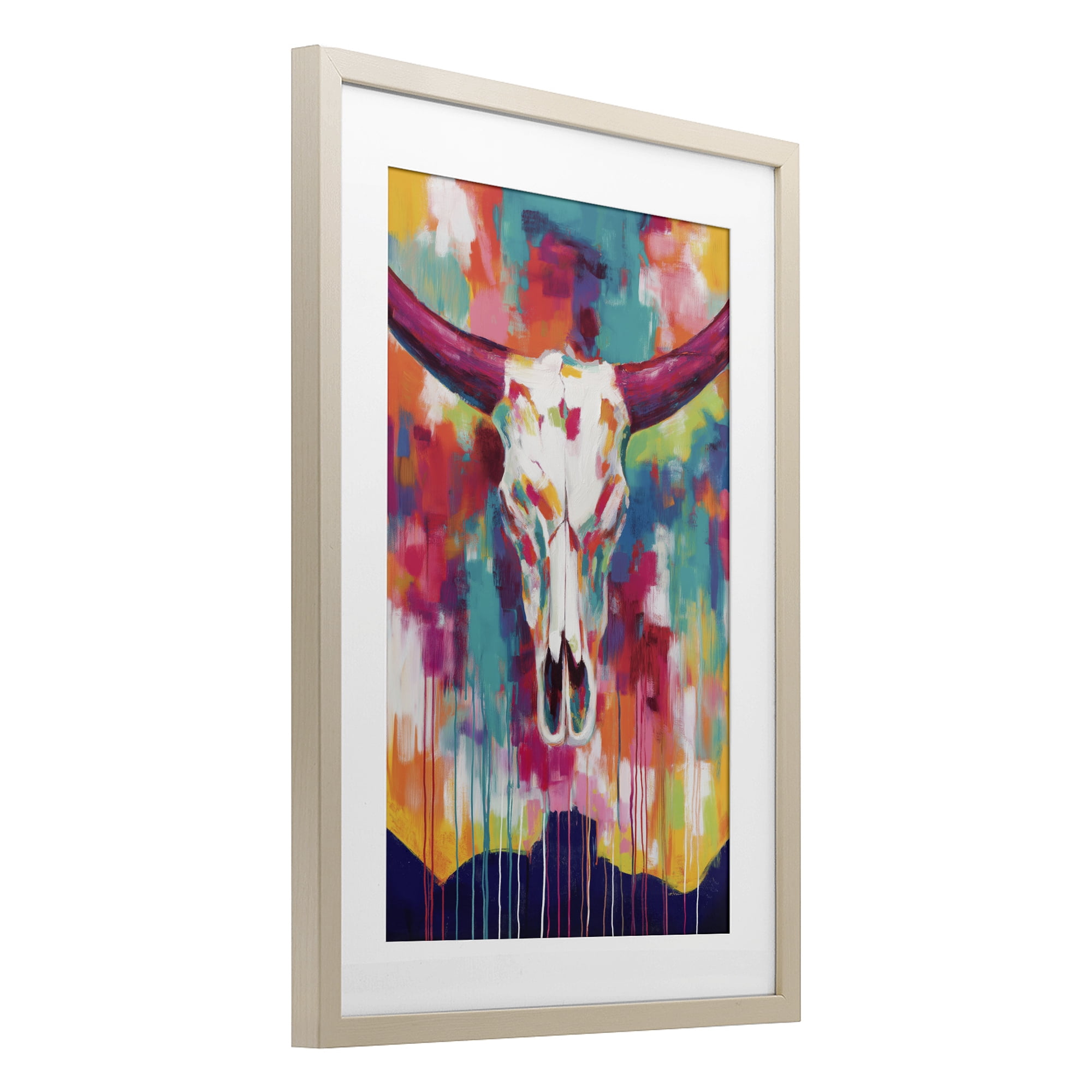 Stupell Industries Spirit Of The West Skull Birch Framed Print Under Glass, design by Chromatic Storm Studio
