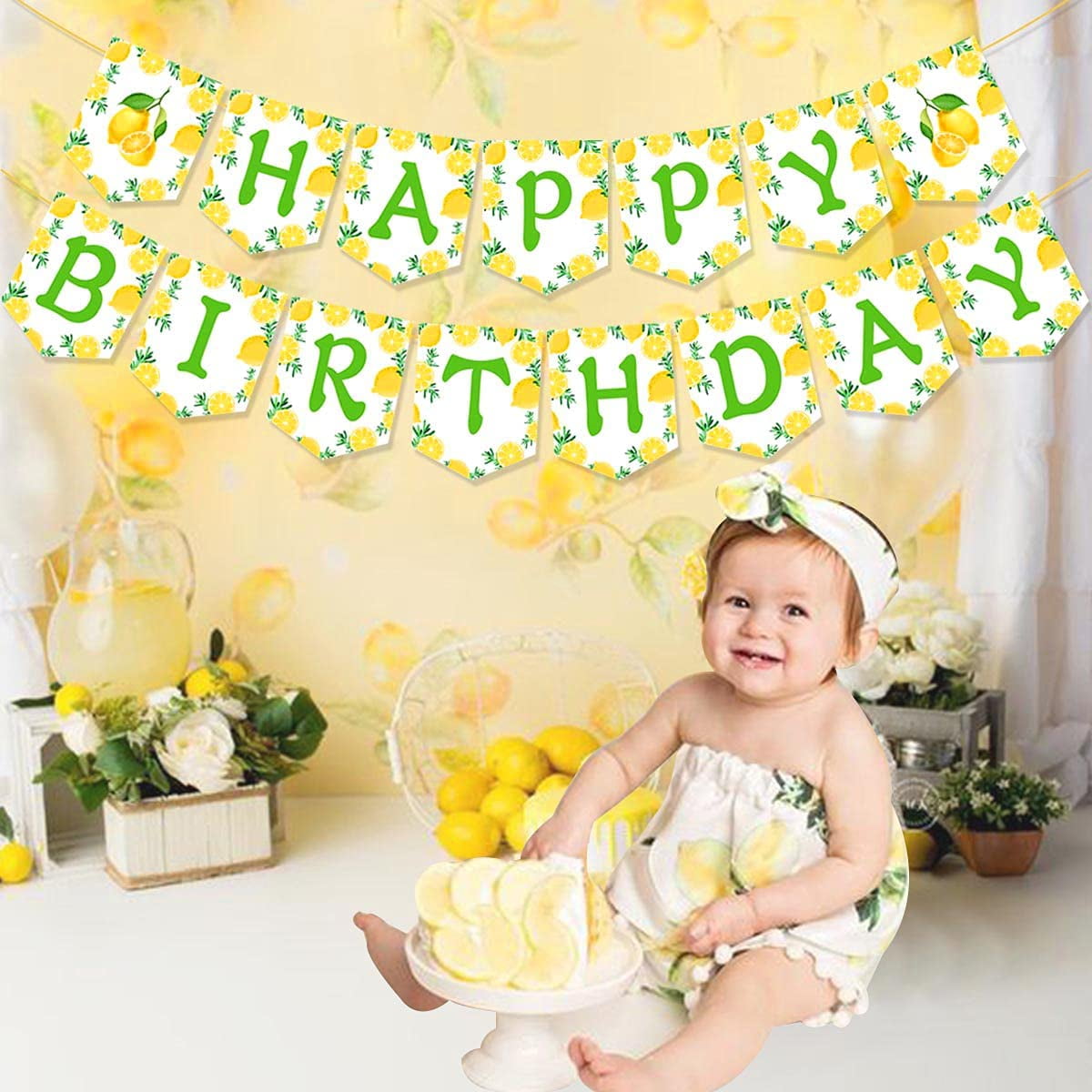 Cheerupp Lemon Foto-Banner Zum 1. Geburtstag – 13 Motive Mit Holzclips, Perfekt Für Sommer-Partys