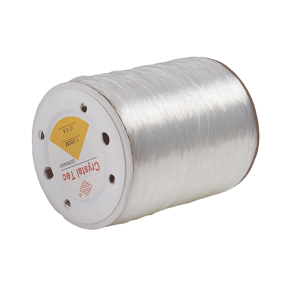 1Roll Germany Elastic Crystal Thread Stretch Bracelet String DIY Jewelry Beading Stretch Cord Findings Clear 0.8mm about 1093.61 yards(1000m)/roll
