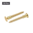 thumbnail image 3 of Uxcell M4 x 30mm Wood Screws Slotted Flat Head Brass Self-Tapping Screw 50 Pack, 3 of 5