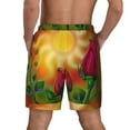thumbnail image 3 of Sigee Rose Psychedelic Print Mens Swim Trunks with Compression Liner Quick Dry Swim Stretch Beach Shorts with Pockets,S-3XL, 3 of 7