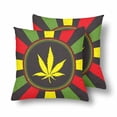 thumbnail image 1 of MKHERT Rasta Colorful Hemp Leaves Pillowcase Pillow Protector Cushion Cover 18x18 inch,Set of 2, 1 of 2