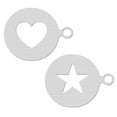 thumbnail image 2 of 2 Pcs Chocolate Set Coffee Art Templates Baking Stencils Latte Art Stencils Coffee Decorating Stencils Star Coffee Stencils, 2 of 3