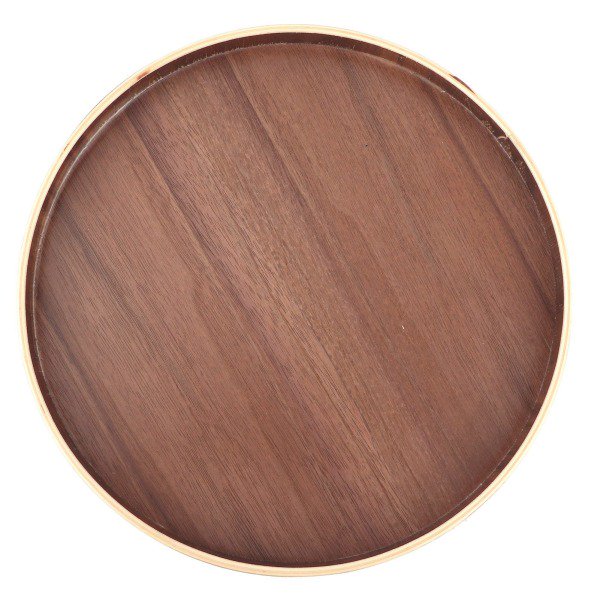 Japanese Style Round Wooden Food Fruit Serving Tray Service Plate for Home Kitchen Hotel Use27cm