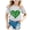 White, variant on Gerichy Girls Graphic Print T-Shirt St. Patrick's Day Four Leaf Clover Printed Summer Kids Casual Crew Neck Short Sleeve Tops