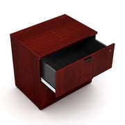منتجات Boss Office مكتب على شكل حرف U مقاس 66 بوصة مع ملف جانبي من خشب الماهوجني