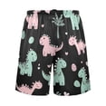 thumbnail image 2 of Men’s Sleep Shorts Relaxed Fit Lounge Pants with Pockets Mens Pajama Loungewear Home Wear Comfort Pink and Green Dinosaurs Small, 2 of 7