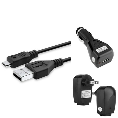 Insten 3-in-1 Home Travel + Car Charger + USB Cable For LG Optimus Zone 2 Fuel L34C / Tribute LS660 / F60 MS395 / Transpyre / Exceed 2 / L70 MS323 / Realm LS620 / Ultimate 2 L41C / G4 G3 G2 G Pro Flex
