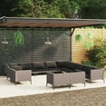 thumbnail image 1 of vidaXL 13 Piece Patio Lounge Set with Cushions Poly Rattan Dark Gray, 1 of 6