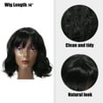 thumbnail image 3 of Human Pelo Pelucas para Mujeres 14" Negro Rizado Peluca con Peluca Gorro, 3 of 7