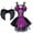 Black Purple Short, variant on IDOPIP Girls Magnificent Witch Halloween Costume Black Gown with Horns Headpiece Feather Wings Outfits Set for Toddler Kids Baby Girl Fancy Dress up Cosplay 10-11 Years Black