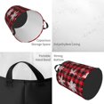thumbnail image 2 of Fotbe Snowflakes On A Buffalo Plaid Cesto de Ropa con Asas, Cesto Impermeable de Gran Capacidad, Bolsa de Lavado para Dormitorio, Cesto de Ropa con Ruedas y Asas-Small, 2 of 6