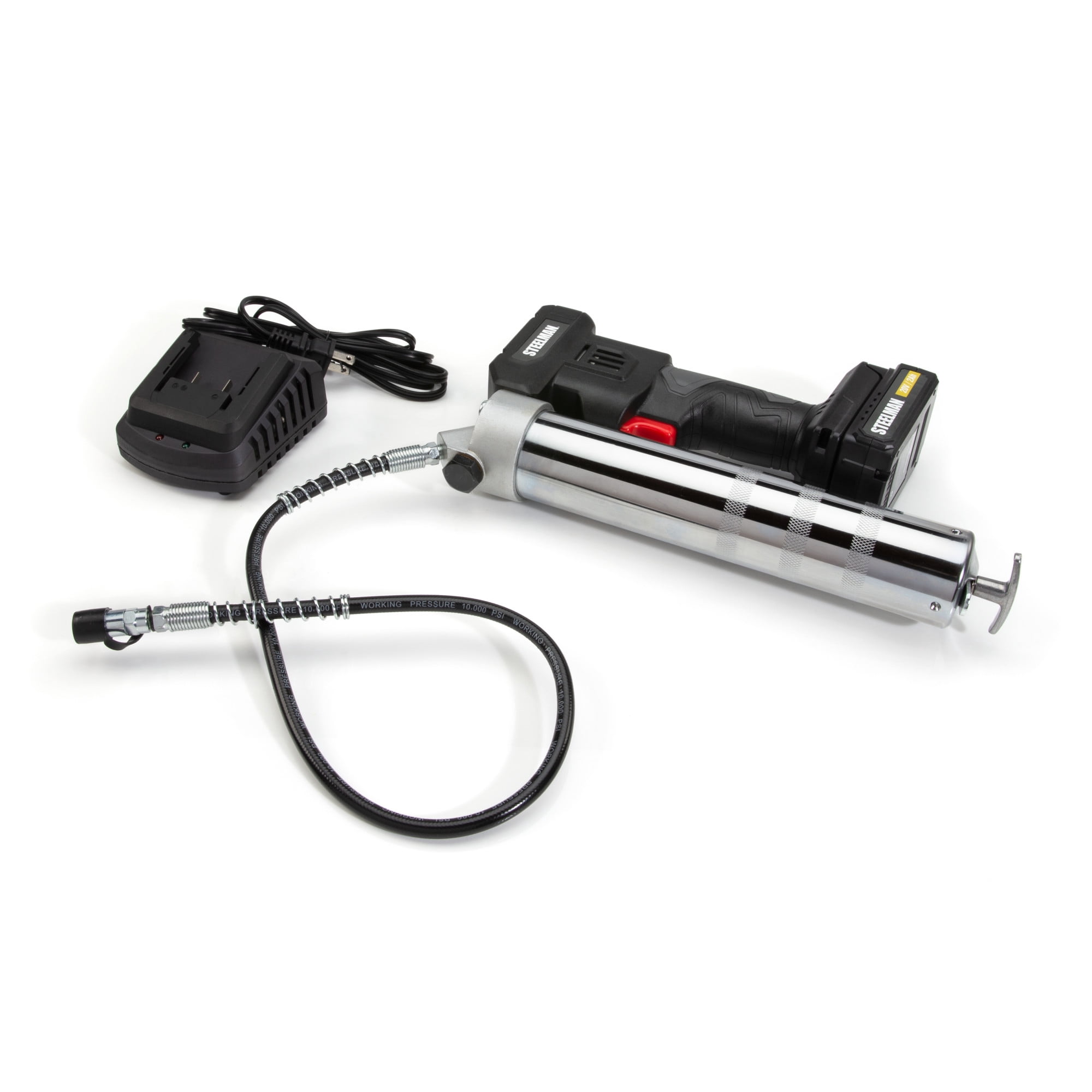 20V Cordless 8,000 PSI 14-oz Grease Gun with 30 in. Flex Hose and Battery, 60864