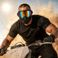 thumbnail image 4 of Face Mask with Goggles, Breathable Dustproof Windproof Full Head Cover Skull Mask for Outdoor Cycling Motocross Skiing and Paintball Multicolor 1Pc, 4 of 4