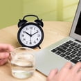 thumbnail image 4 of Mini bonito reloj despertador analógico Retro Vintage con doble campana para niños, sin repetición, funciona con pilas, campana fuerte para personas que duermen mucho, 4 of 5