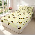 thumbnail image 2 of Erosebridal Bohemian Bee Zipper Full Size Comforter Sets with Fitted Sheet and 2 Pillowcases,Cream Yellow,Polkadot Reversible,4pcs, 2 of 8