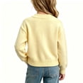 thumbnail image 5 of Auroural Cardigan for Toddler Girls Girls Heart Patch Knit Cardigan Long Sleeve Colorful Button Down Crew Neck Sweater Coat Kids 1-10 Years, 5 of 9