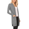thumbnail image 3 of Women's Long Sleeve Loose Fit Open Front Pockets Solid Knit Sweater Cardigan Plus Size, 3 of 4