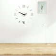 TUIBELYN DIY 3D Frameless Mirror Wall Clock Silent Roman Numbers