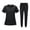 AH08-Black, variant on Scrub For Women Set- 1/4 Zip Crew Neck Top & Yoga Waistband Cargo Pants Stretch Scrub Set Quick Drying Nursing Uniforms Black S