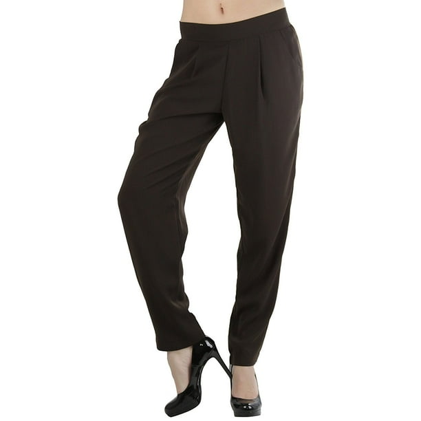 ToBeInStyle Women's Flowy Woven Harem Pants - Walmart.com