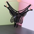 thumbnail image 2 of Panties for Women,Low Rise Embroidered Mesh Thong for Women Seamless Comfort Underwear,Womens Underwear,Black,One Size, 2 of 3