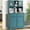 Teal Blue, variant on KIGOTY Kitchen Pantry Storage Cabinet, Double Tilt Out Trash Cabinets Freestanding Storage Cabinets, 2 Drawers and 1 Tilt Out Trash Cabinet, Kitchen, Dinning Room, Living Room, Blue