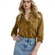thumbnail image 1 of Camisa vaquera informal de manga larga con cuello para mujer: abotonada, poliéster-spandex, corte holgado para el día a día, el trabajo o el colegio., 1 of 5