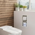 thumbnail image 5 of White Toilet Paper Holder, Contemporary Hotel Style Pivoting in Wall Toilet Paper Holder, Stainless Steel Recessed Tissue Paper Roll Holder, Double roll, 5 of 14