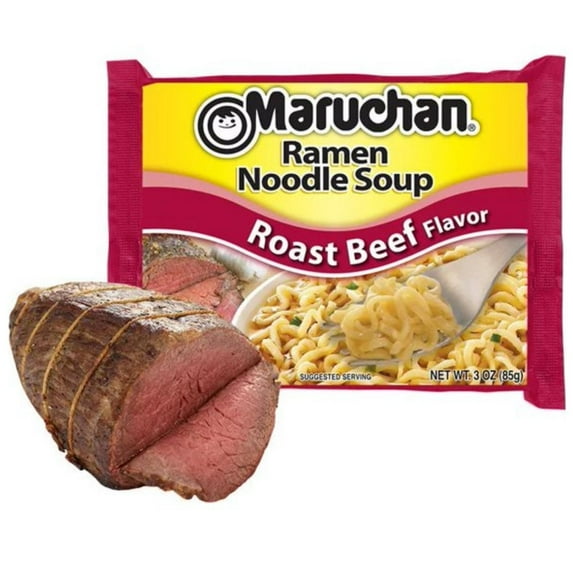 Maruchan ROAST BEEF FLAVOR Ramen Noodle Soup 3oz (12 pack)