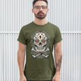 thumbnail image 3 of Tee Hunt Calavera Sugar Skull T-Shirt Mexican Day of The Dead Dia de Muertos Men's Tee, Military Green, Large, 3 of 5