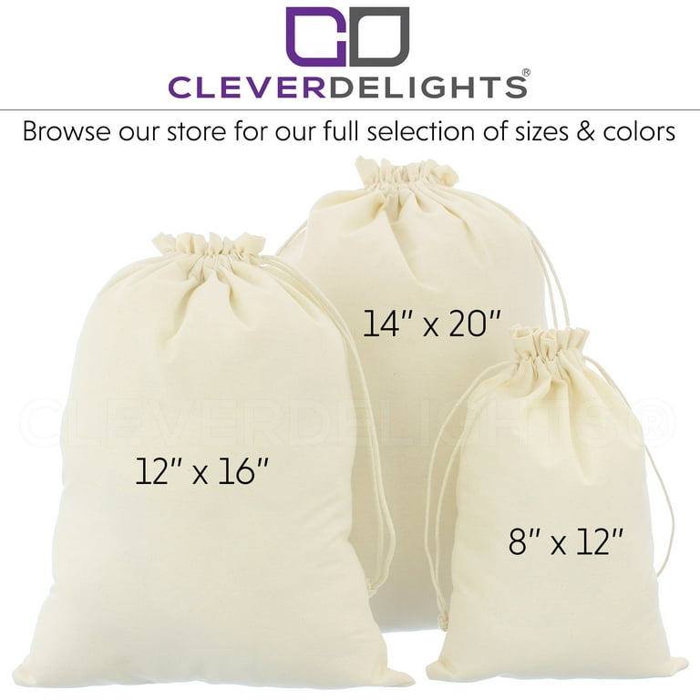 8 x 12 Muslin Bags with Cotton Drawstring (12 PK)