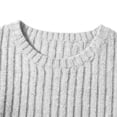 thumbnail image 6 of Women's Brushed Ribbed Sweater Crew Neck Long Sleeve Fitted Slim Fit Casual Solid Color Fall Winter Knit Pullover Soft Warm Basic Tops White, 6 of 7