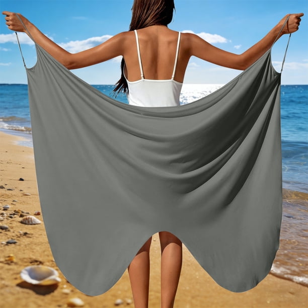 Playa de las Mujeres Cubre-Ups Sheer Chiffon Sarong con Correa Ajustable Alta Hendidura Que Fluye Envoltura Drapeada para Piscina