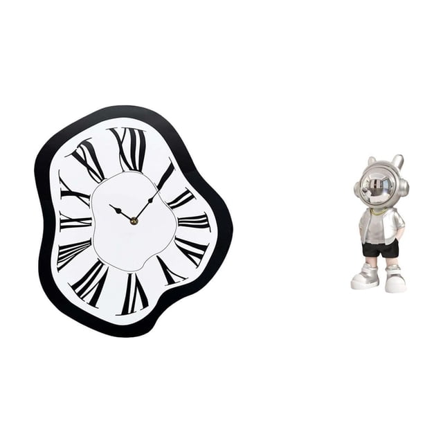 Reloj de pared acrílico distorsionado, reloj creativo derretido, adorno de lujo único para escritorio. Compre una estatua moderna de , figur