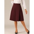 thumbnail image 3 of DARING DIVA Women's Vintage Button Decor Flared Midi Skirt XL Dark Red, 3 of 6
