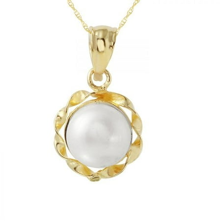 Foreli 9MM Freshwater Pearl 14K Yellow Gold Necklace