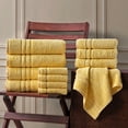 thumbnail image 6 of Hawmam Linen Yellow 6-Pack Bath Towel Set - 100% Turkish Cotton, Plush, Soft, Lightweight, Absorbent Bathroom Set - 2 Bath Towels, 2 Hand Towels, 2 Washcloths - Luxury Bathroom Towels for Spa, Airbnb, 6 of 7