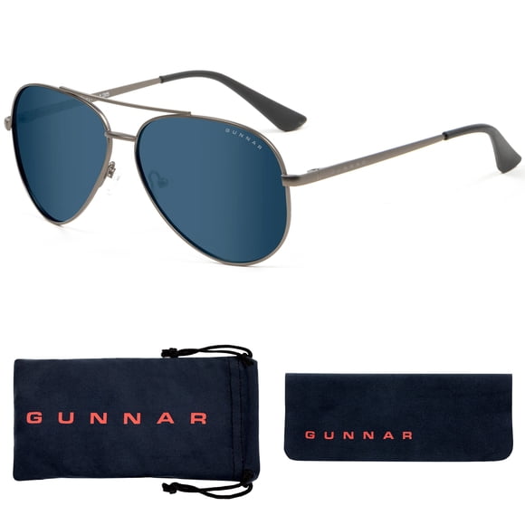 GUNNAR - Premium Gaming and Computer Glasses - Blocks 35-98% Blue Light - Maverick, Gunmetal, Sun Tint