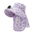 thumbnail image 2 of UV Protection Wide Brim Sun Hat with Detachable USB Rechargeable Cooling Fan, Floral Neck Flap Fishing Bucket Hat, Breathable Mesh Outdoor Sun Cap for Beach, Gardening, Cycling, 2 of 6