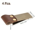 thumbnail image 2 of 50mm Inoxidable Acero Clip con PU Cuero Bolígrafo Lazo Portalápices Soporte para Cuaderno Diario Libreta, Dorado Marrón Paquetes de 4, 2 of 5
