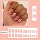 thumbnail image 4 of 24 Piezas de Puntas de Uñas Francesas Rosas con Flores Blancas, Parches para Uñas Cortas, Material Abs Degradado, Juego de Uñas Fáciles de Usar, 4 of 6