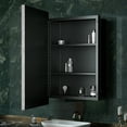 thumbnail image 3 of TokeShimi Bathroom Metal Framed Medicine Cabinets with Mirror, 24 x 36 inch Brushed Silver Wall Cabinets, Rectangle Recessed/Wall Mounted Storage Cabinets, 3 of 8
